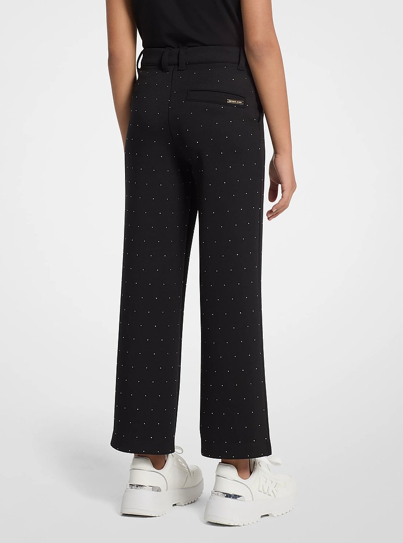 Embellished Stretch Knit Pants in BLACK | Michael Kors