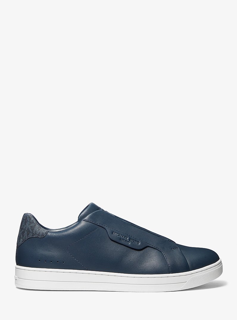 Basket Keating en cuir sans lacets in BLEU MARINE | Michael Kors