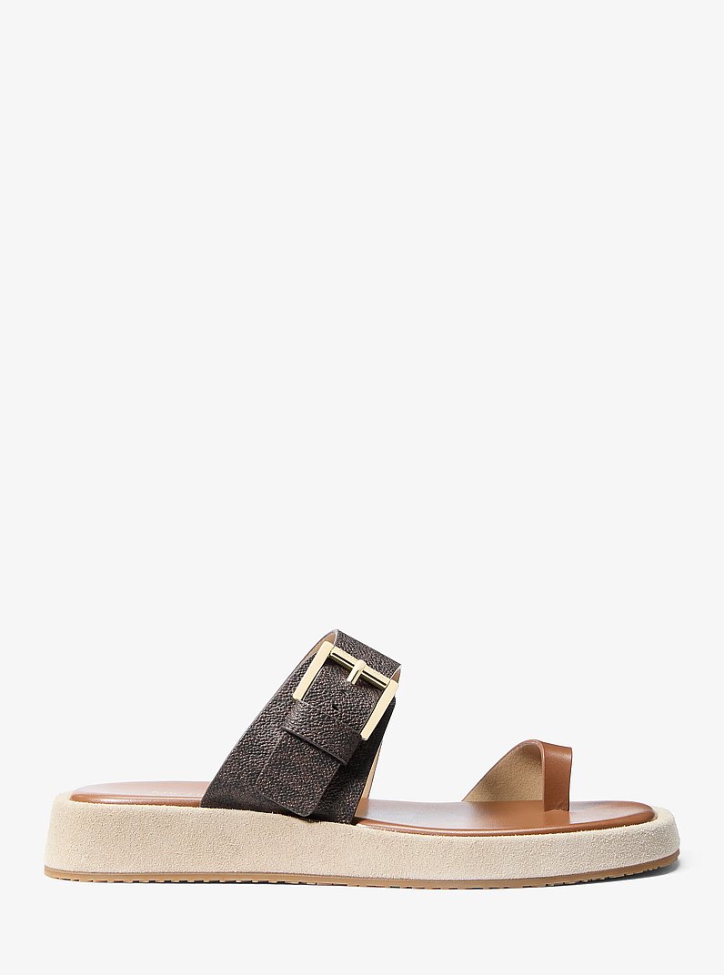 Chancla Selah con logotipo de la marca in MARR&Oacute;N | Michael Kors