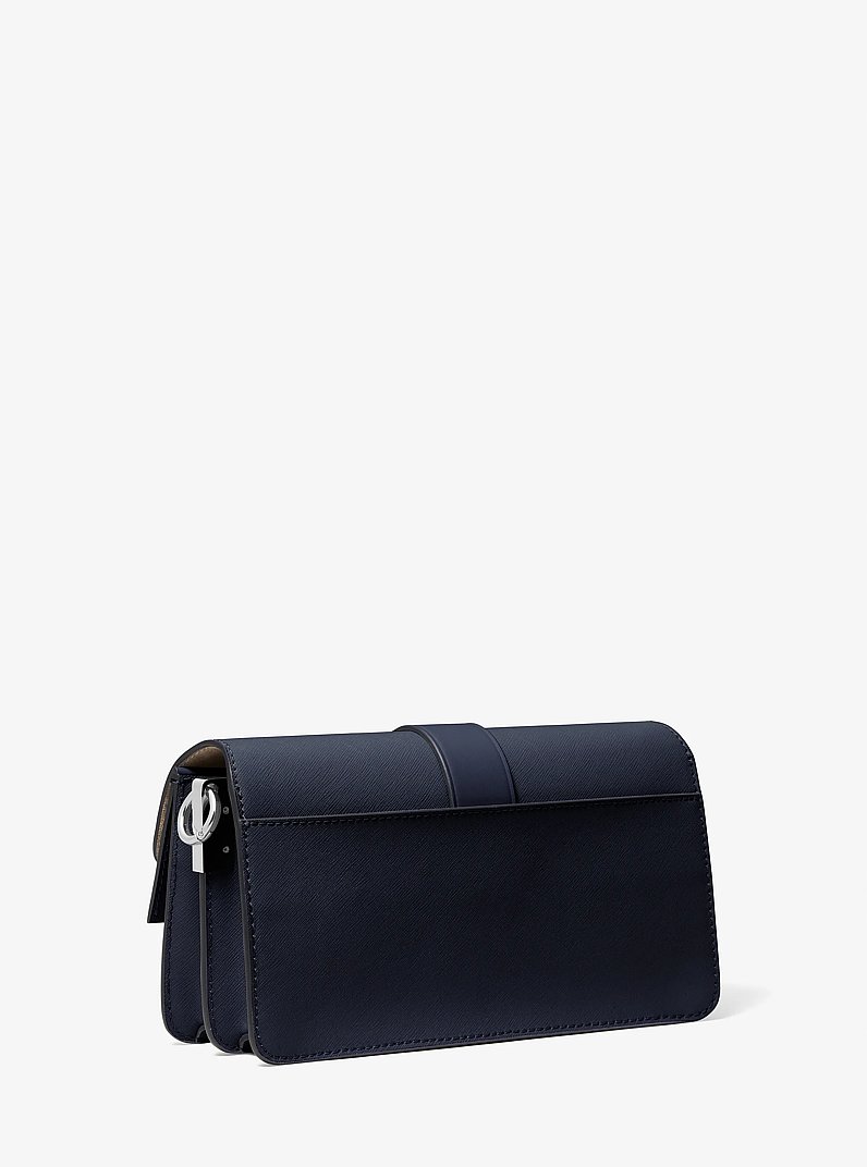 Greenwich Medium Saffiano Leather Shoulder Bag in NAVY | Michael Kors