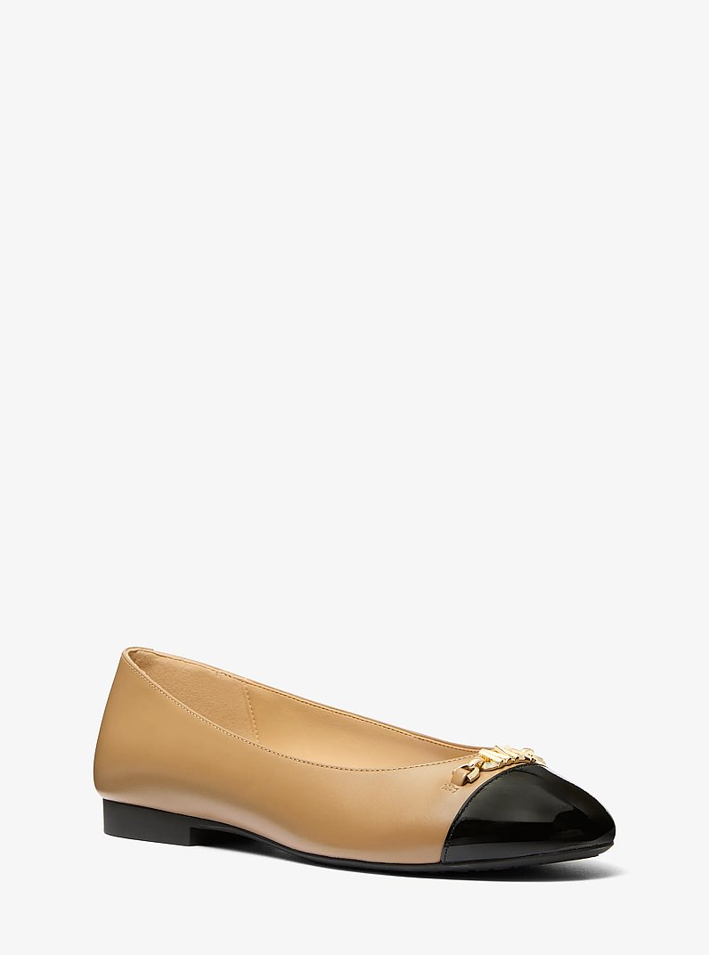 Rebecca Flex Leather Ballet Flat in HUSK | Michael Kors