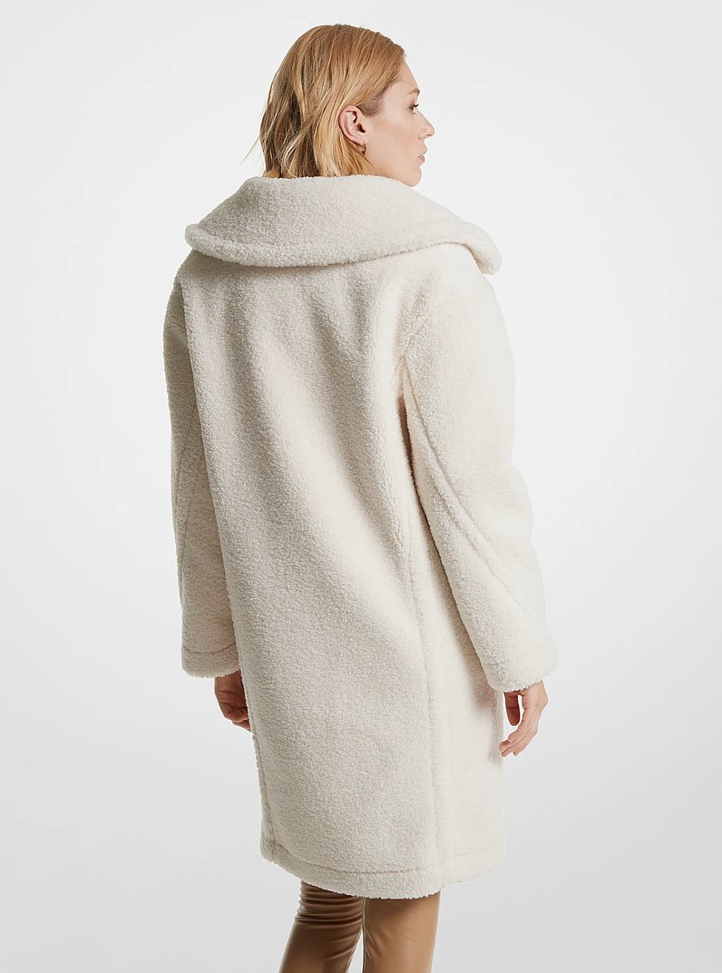 Sherpa Teddy Coat in BONE | Michael Kors