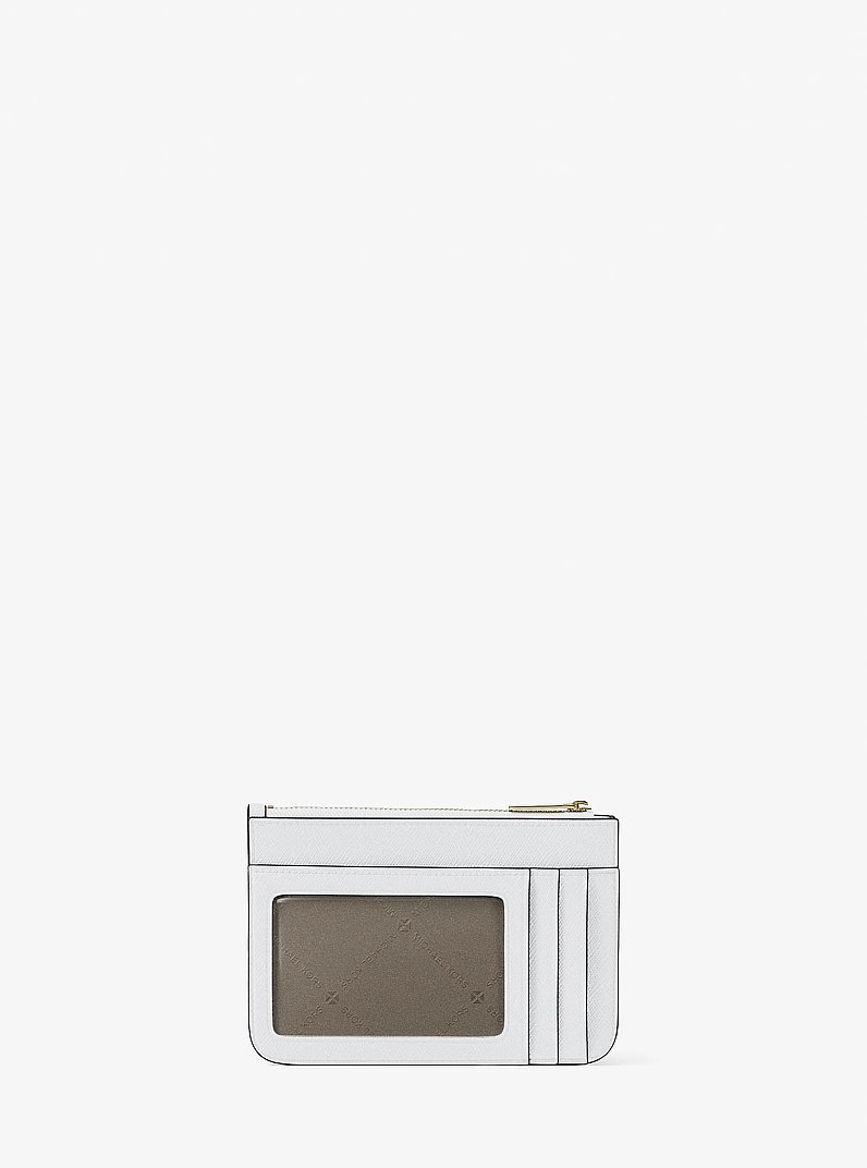 Jet Set Travel Small Saffiano Leather Coin Pouch in OPTIC WHITE | Michael Kors