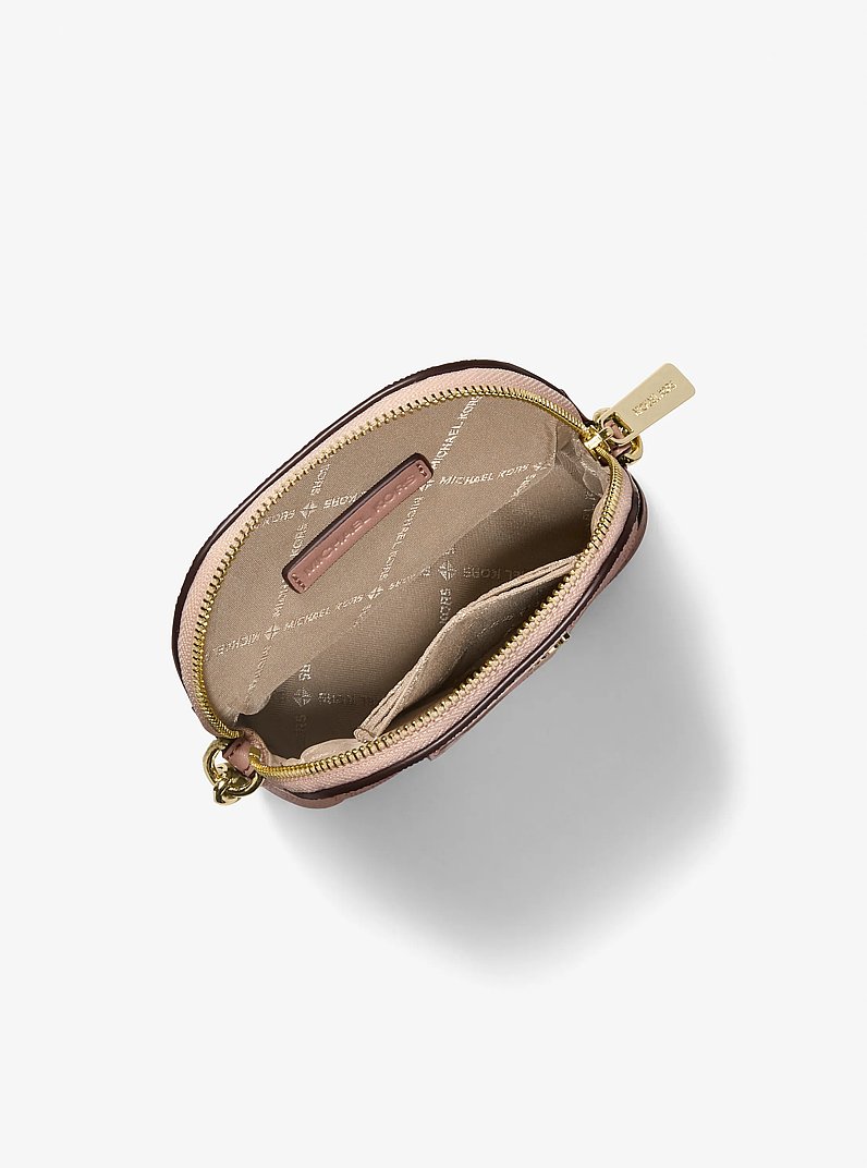 Kleine Smartphone-Umh&auml;ngetasche mit Signature-Logomuster in BALLETT | Michael Kors
