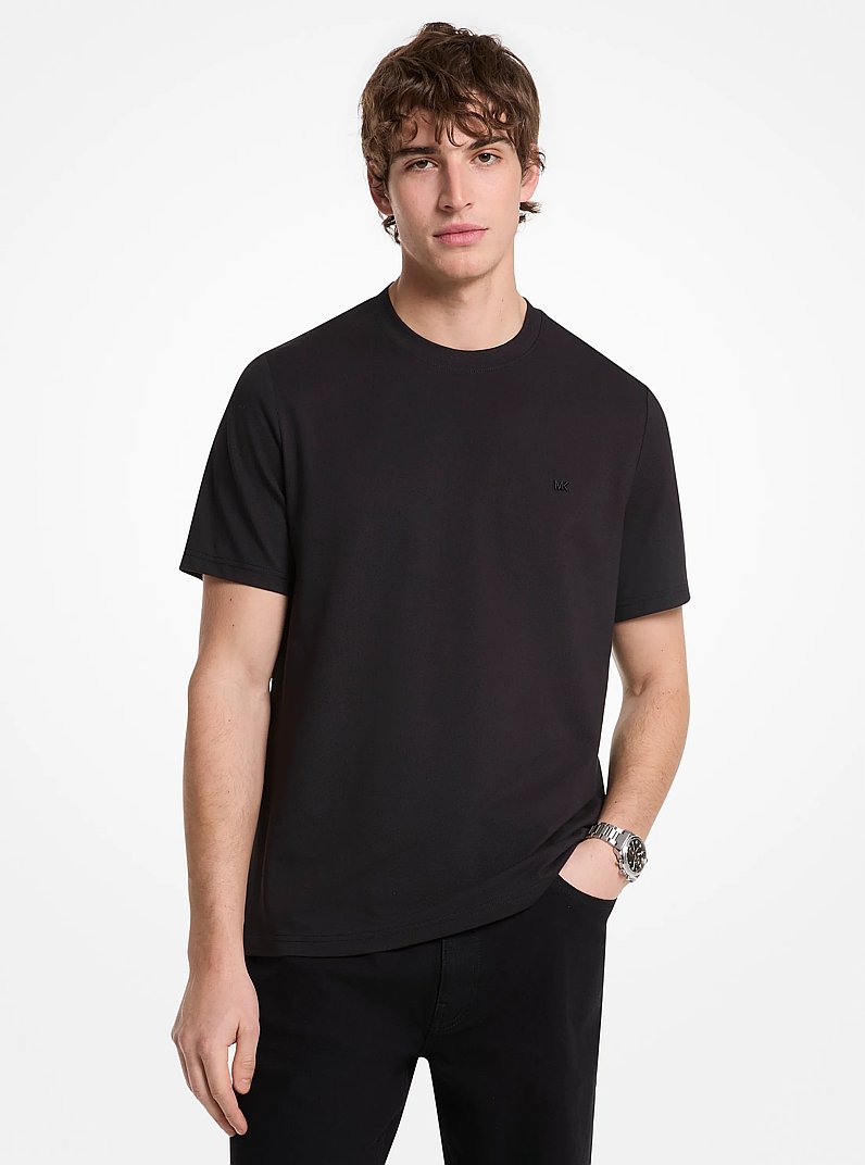 Camiseta de piqu&eacute; de mezcla de algod&oacute;n in NEGRO | Michael Kors