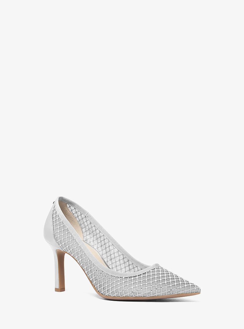 Willa Embellished Mesh Pump in SILVER | Michael Kors