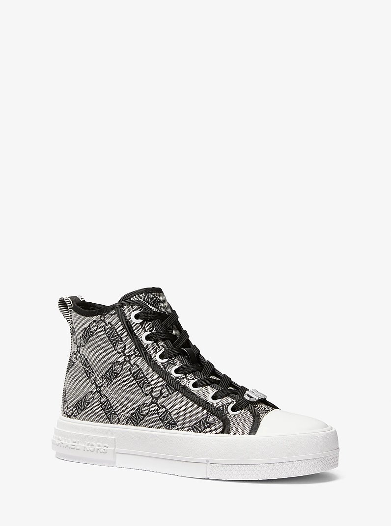 Basket montante Evy en jacquard &agrave; logo Empire in NATUREL/NOIR | Michael Kors