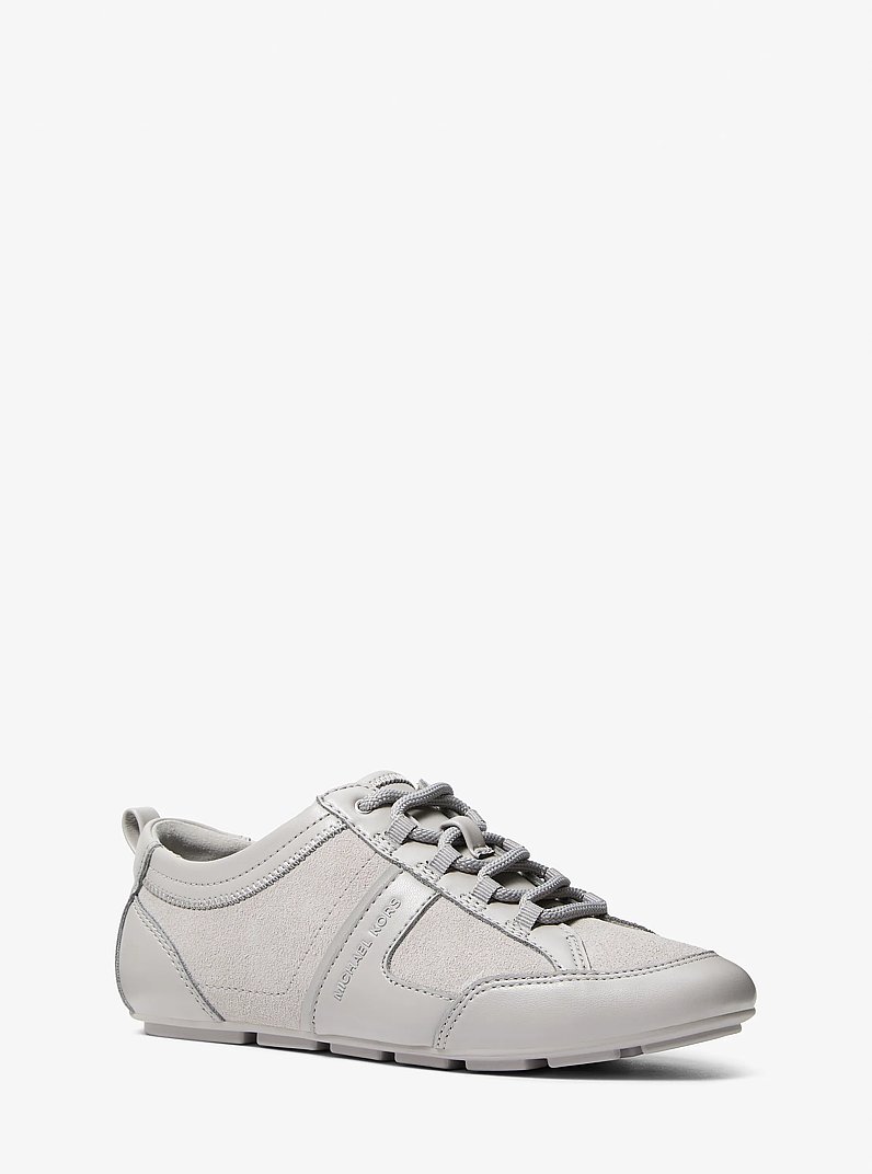 Keely Suede and Leather Trainer in NICKEL | Michael Kors