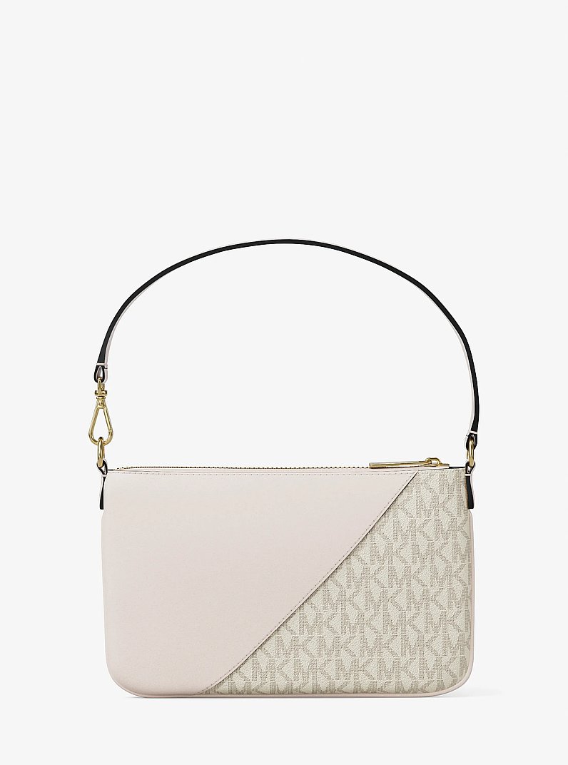 Jet Set Travel Small Signature Logo and Smooth Wristlet in CREMA CLARO MULTICOLOR | Michael Kors
