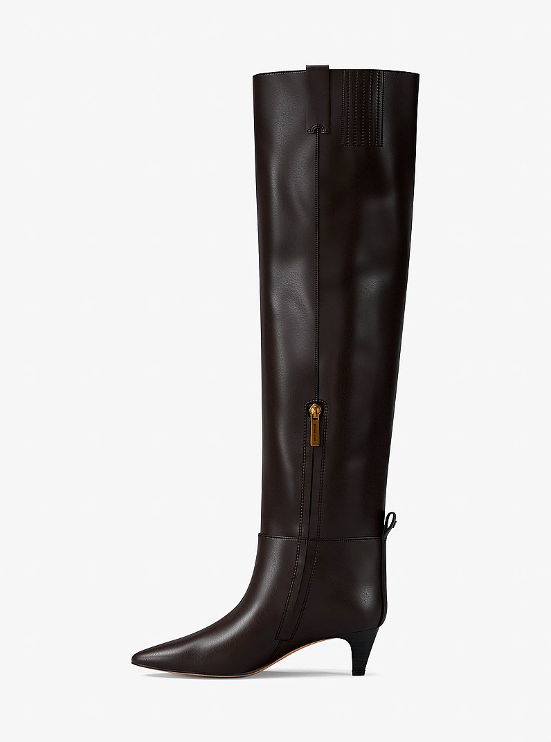 Daniela Leather Boot in CHOCOLATE | Michael Kors