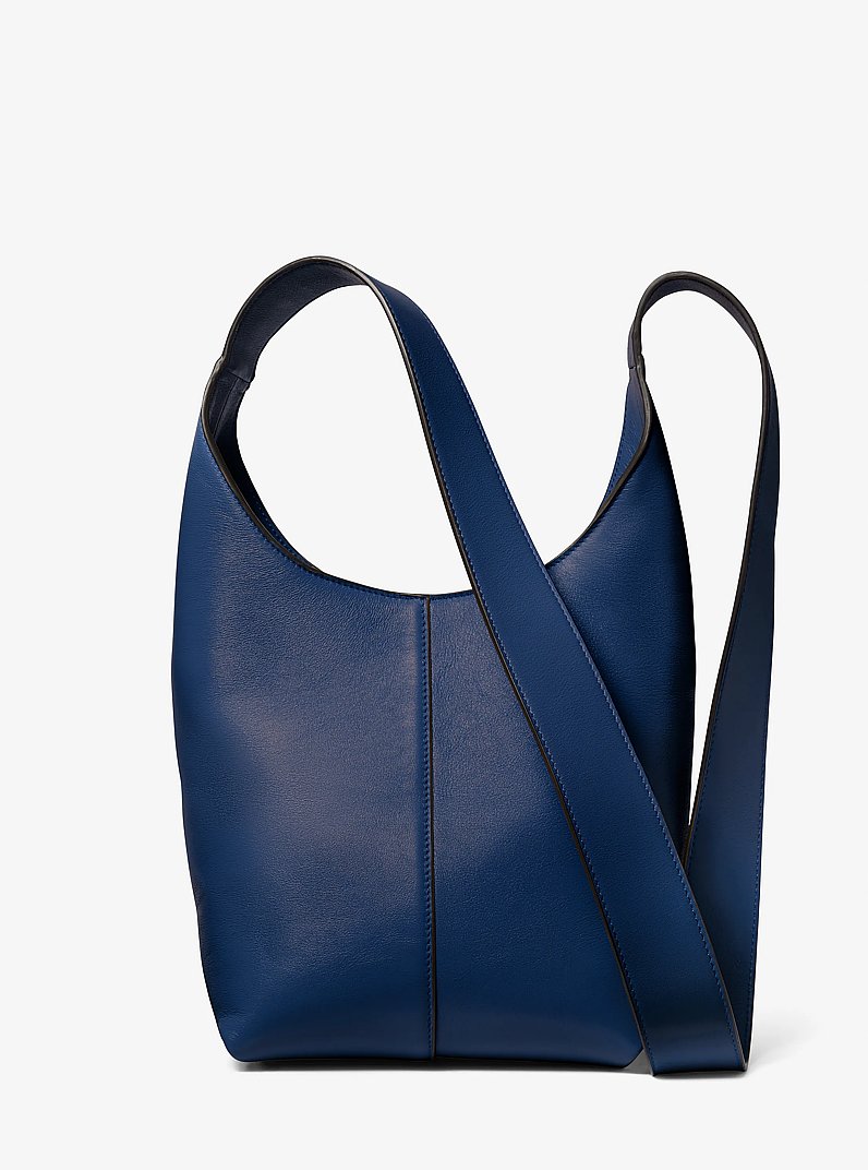 Dede Mini Leather Hobo Bag in NAVY | Michael Kors