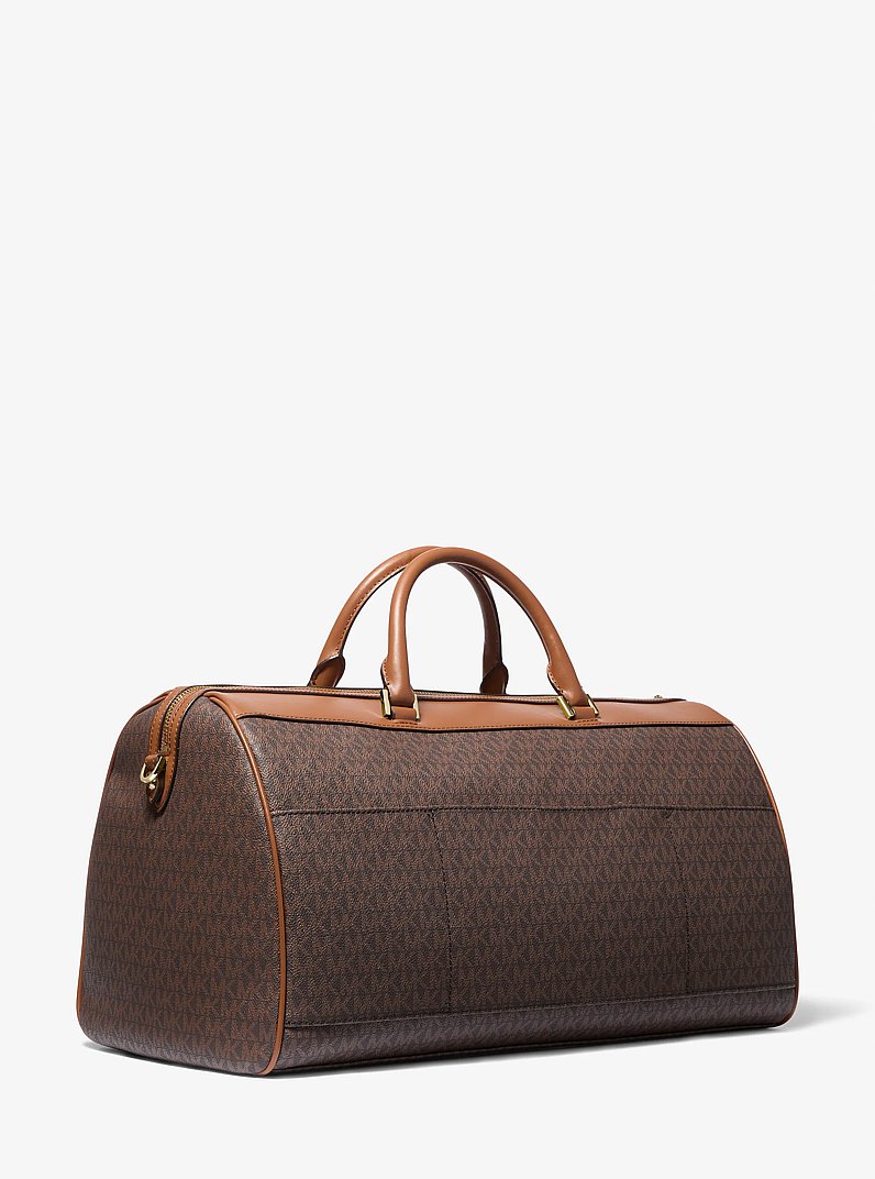 Jet Set Travel Extra-Large Signature Logo Duffel Bag in BROWN | Michael Kors