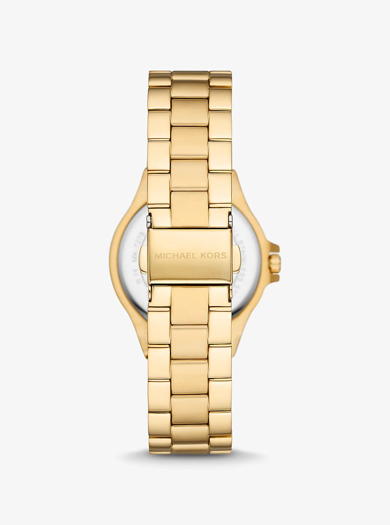 Mini Lennox Pav&eacute; Gold-Tone Watch in GOLD | Michael Kors