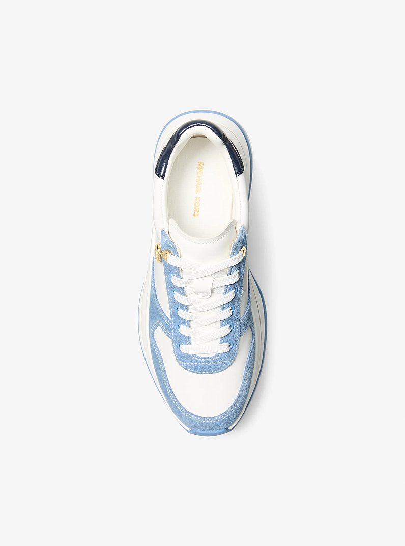 Arla Leather and Suede Trainer in FRCH BLU MLT | Michael Kors