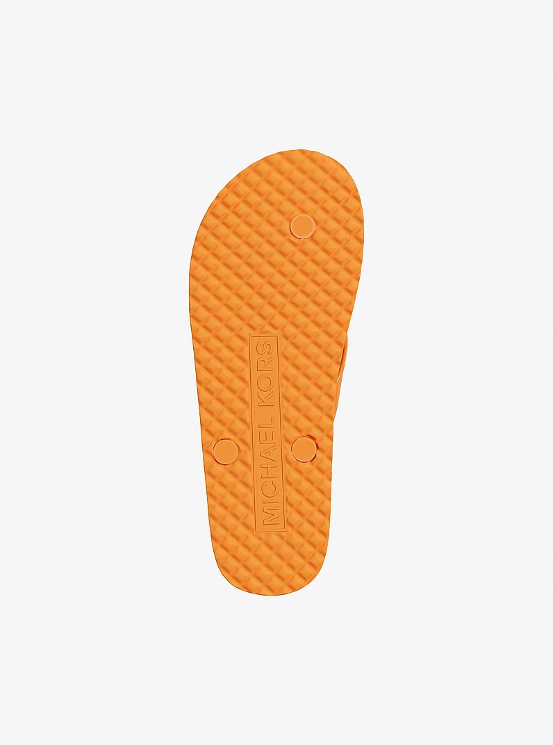 Signature Logo Flip Flops in POP ORANGE | Michael Kors