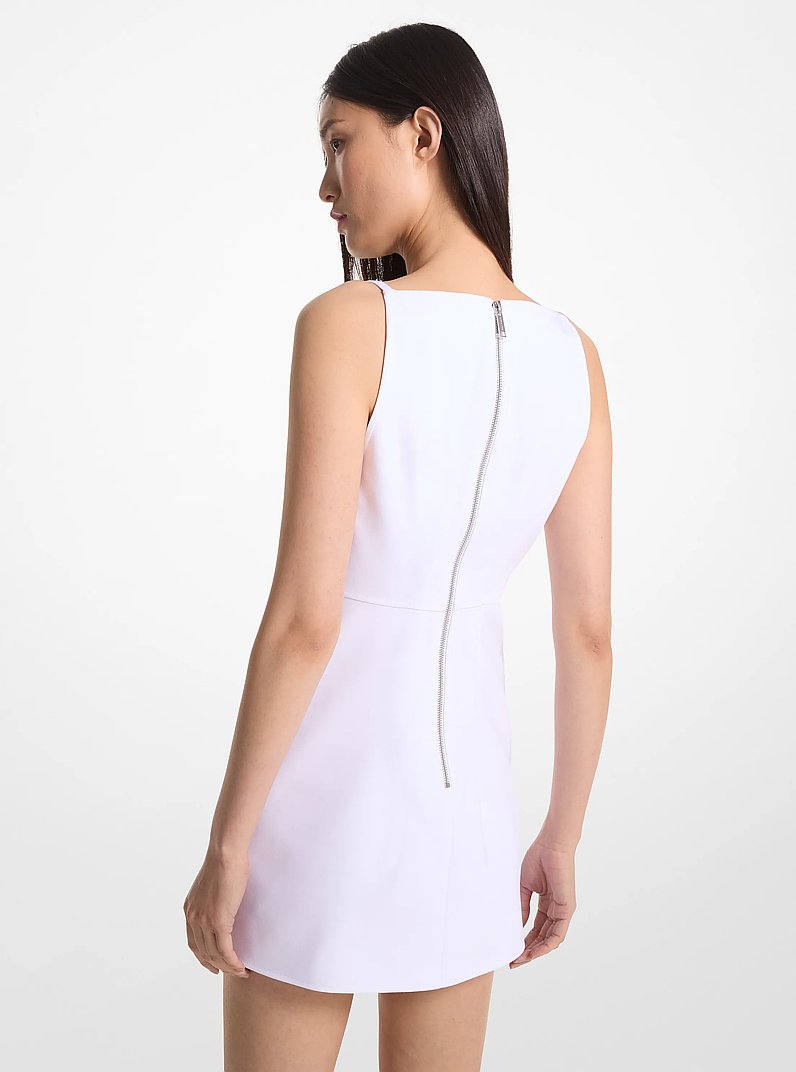 Cotton Blend Mini Dress in WHITE | Michael Kors