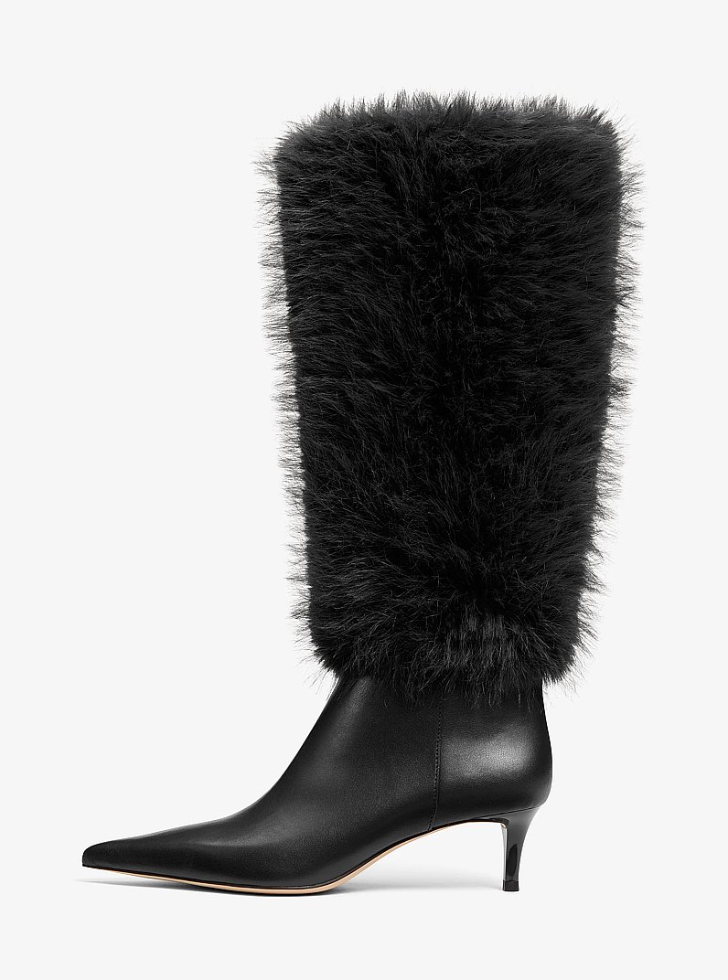 Nalia Faux Fur Boot in BLACK | Michael Kors
