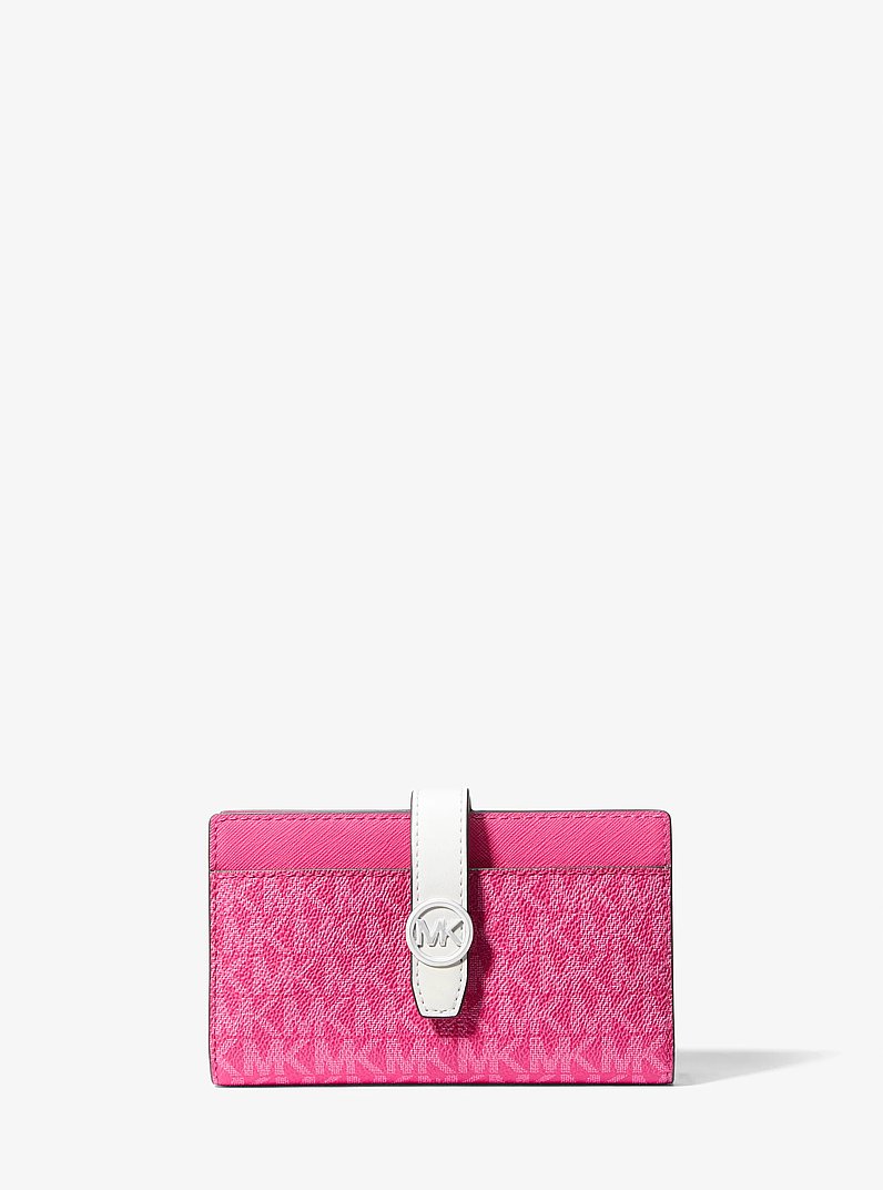 Greenwich Medium Signature Logo Wallet in DRAGONFRUIT | Michael Kors