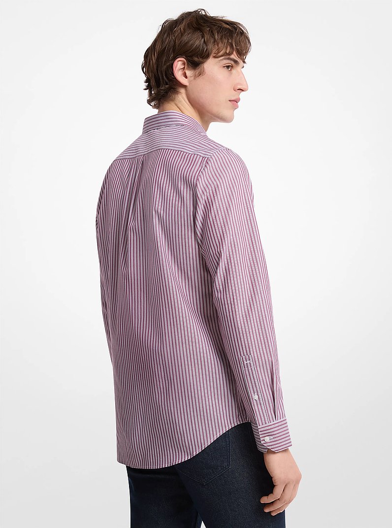 Chemise en m&eacute;lange de coton &agrave; rayures et &agrave; coupe classique in M&Ucirc;RE FONC&Eacute;E | Michael Kors