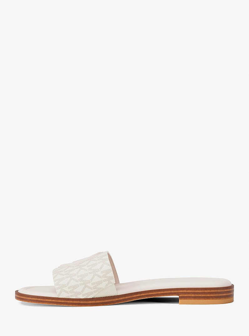 Carissa Signature Logo Slide Sandal in VANILLA COMBO | Michael Kors