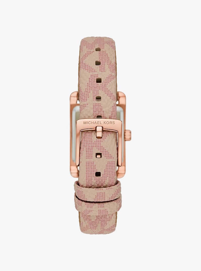 Petite Monroe Rose Gold-Tone and Logo Strap Watch in ROSE GOLD | Michael Kors