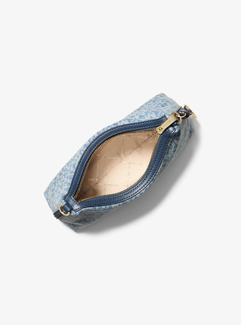 Petit sac &agrave; bandouli&egrave;re convertible Sammy en denim &agrave; imprim&eacute; &agrave; logo Signature in BLEU CLAIR R&Eacute;TRO LAV&Eacute; | Michael Kors