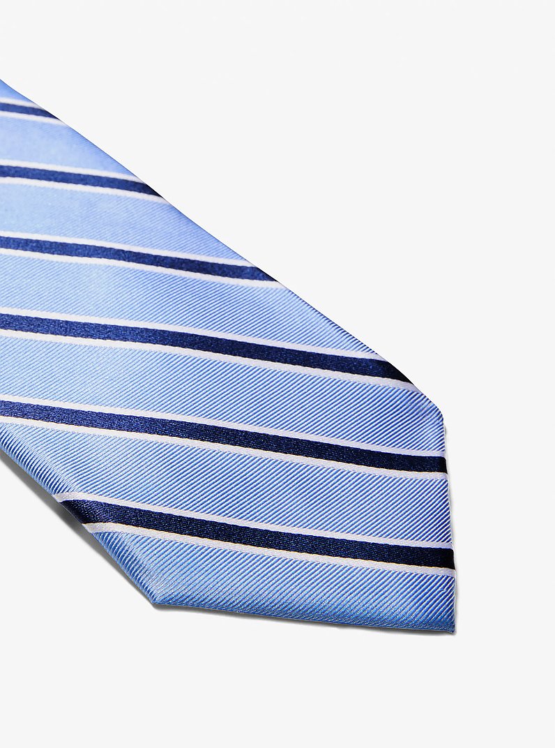 Cravatta in seta a righe in BLU CHIARO | Michael Kors