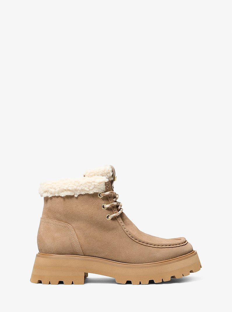 Cade Fleece-Lined Suede Ankle Boot in HUSK | Michael Kors