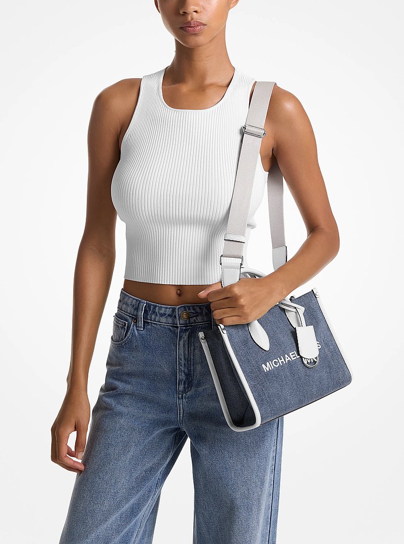 Mirella Small Denim Crossbody Bag in DENIM | Michael Kors