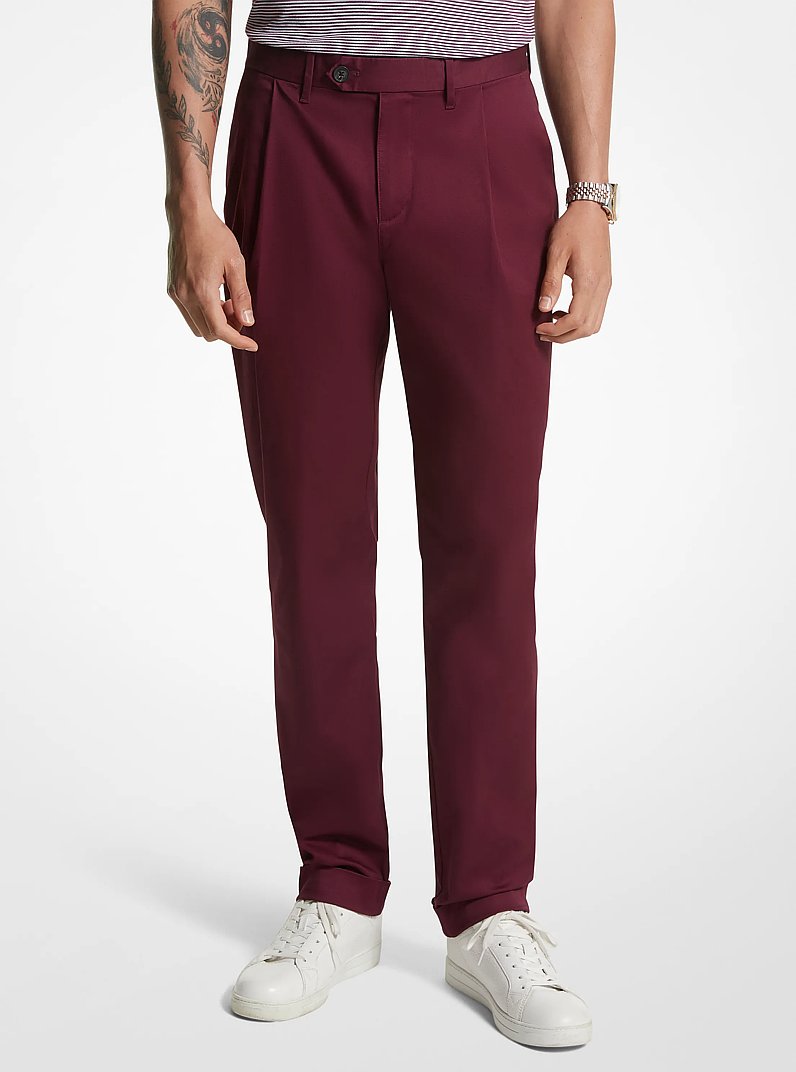 Stretch Cotton Cuffed Pants