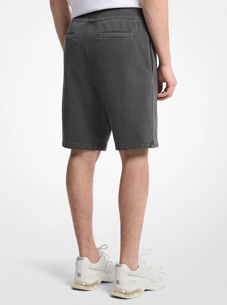 Garment-Dyed Cotton Shorts in BLACK | Michael Kors