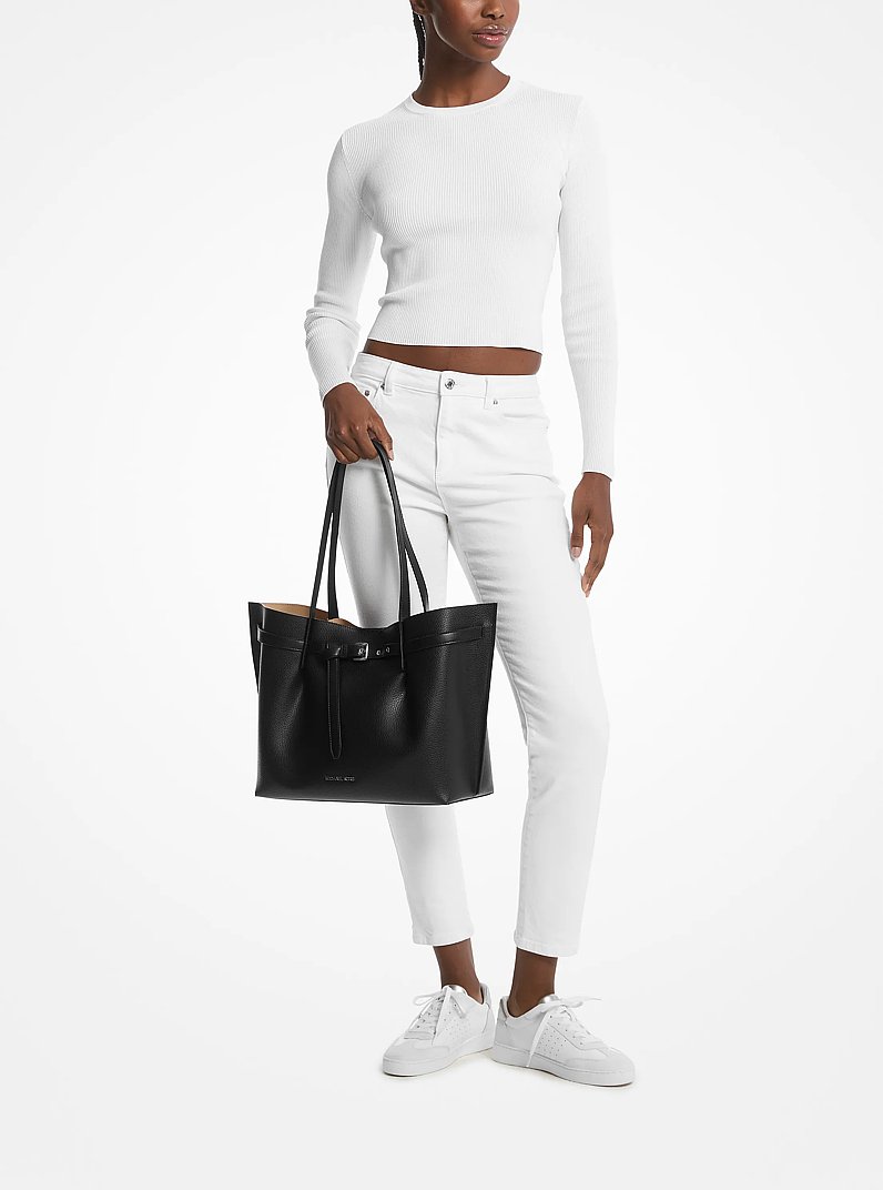 Grand cabas Emilia en cuir grain&eacute;