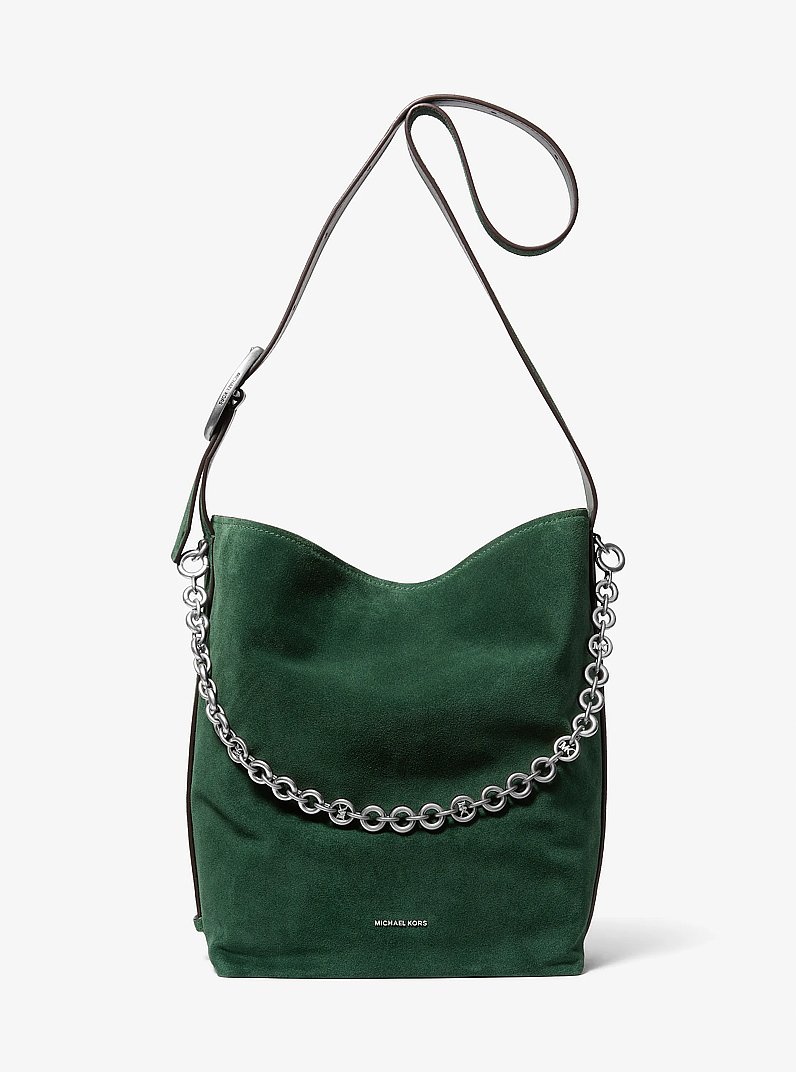 Nolita Large Suede Bucket Bag in MOSS | Michael Kors