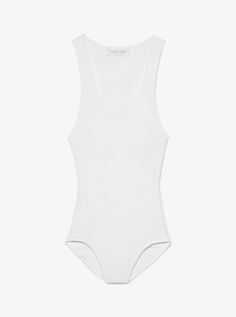 Ribbed Stretch Viscose Bodysuit