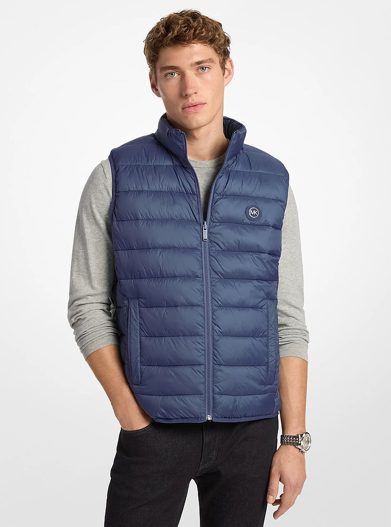 Abbou Signature Logo Reversible Vest in MIDNIGHT | Michael Kors
