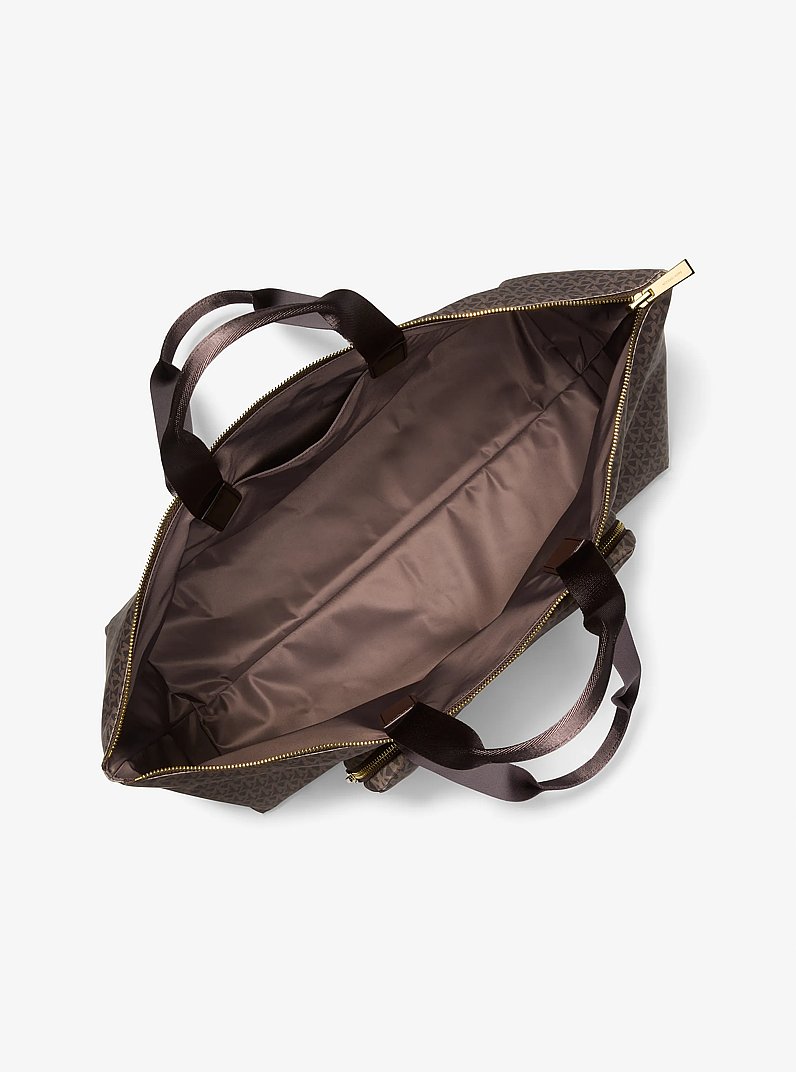 Tanner Large Logo Reversible Packable Tote Bag in BROWN | Michael Kors