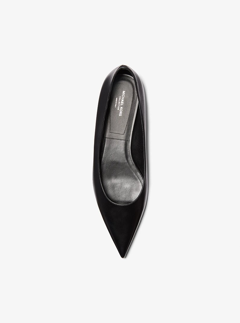 Renata Leather Skimmer Flats in BLACK | Michael Kors