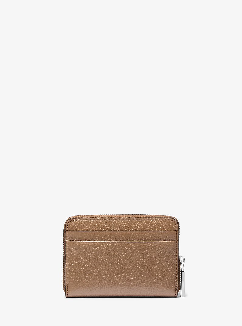 Jet Set Small Pebbled Leather Zip-Around Card Case in DRIFTWOOD | Michael Kors