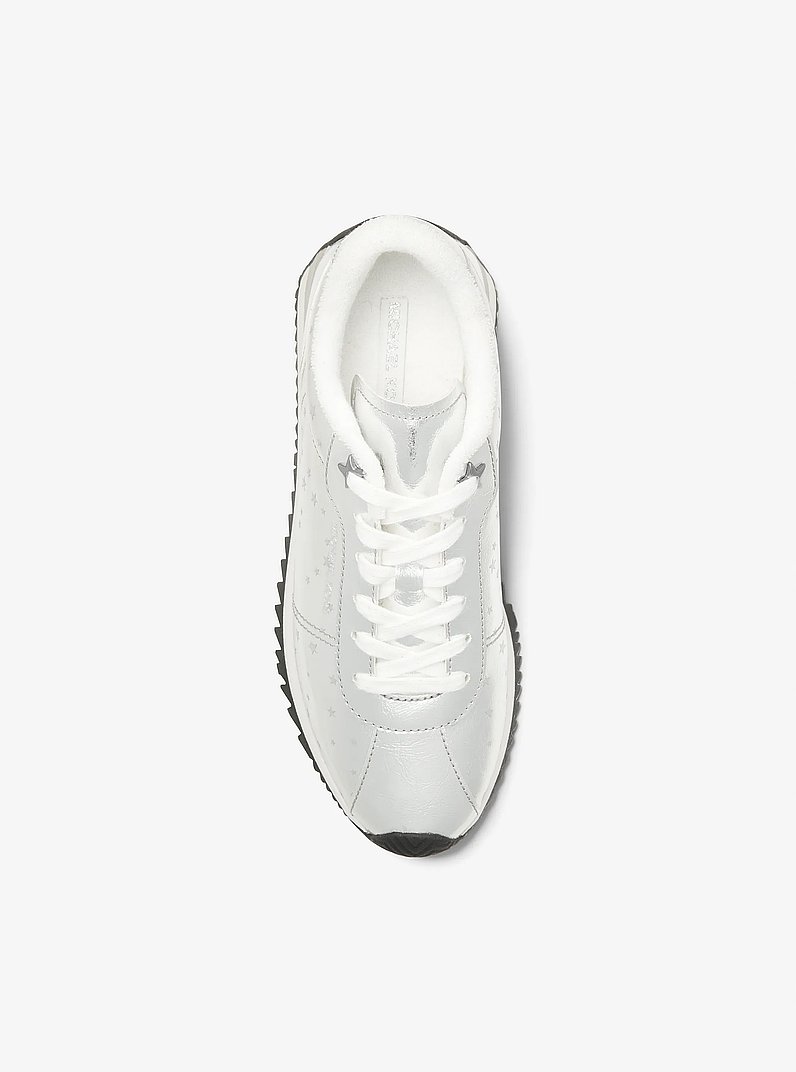 Rhodes Metallic Trainer in SILVER | Michael Kors