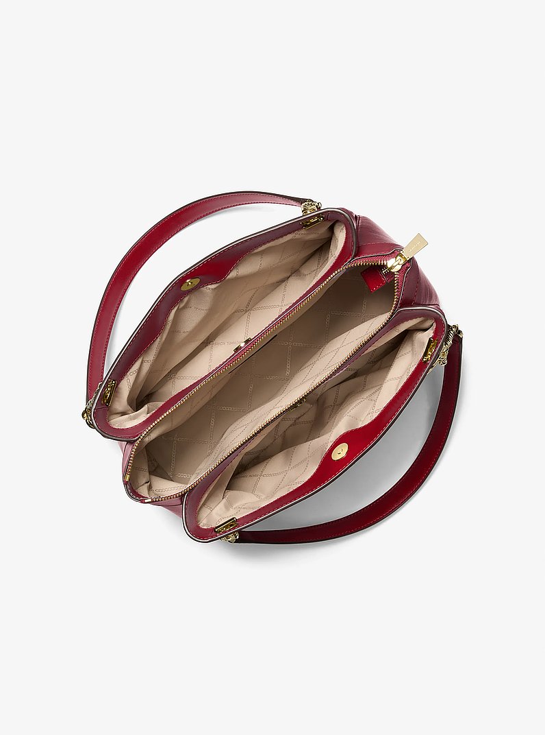 Sac fourre-tout Susan de taille moyenne en cuir matelass&eacute; in ROUGE PROFOND | Michael Kors