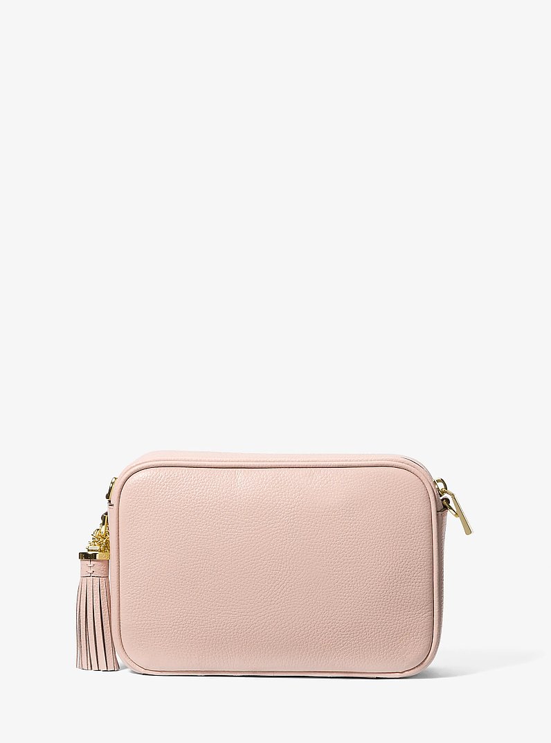 Jet Set Medium Pebbled Leather Crossbody Bag in SOFT PINK | Michael Kors