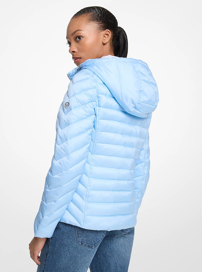 Chaqueta chevron de nailon acolchada y reversible con logotipo estampado in [3463] | Michael Kors