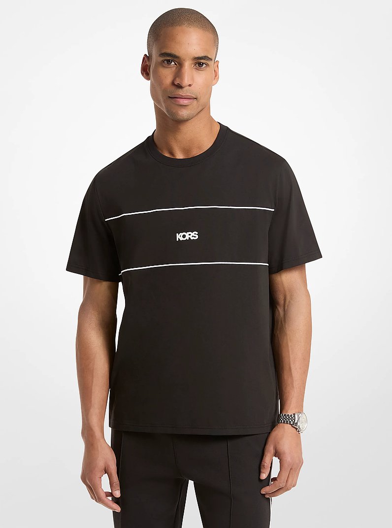 T-Shirt aus Baumwoll-Jersey mit Logo in SCHWARZ | Michael Kors
