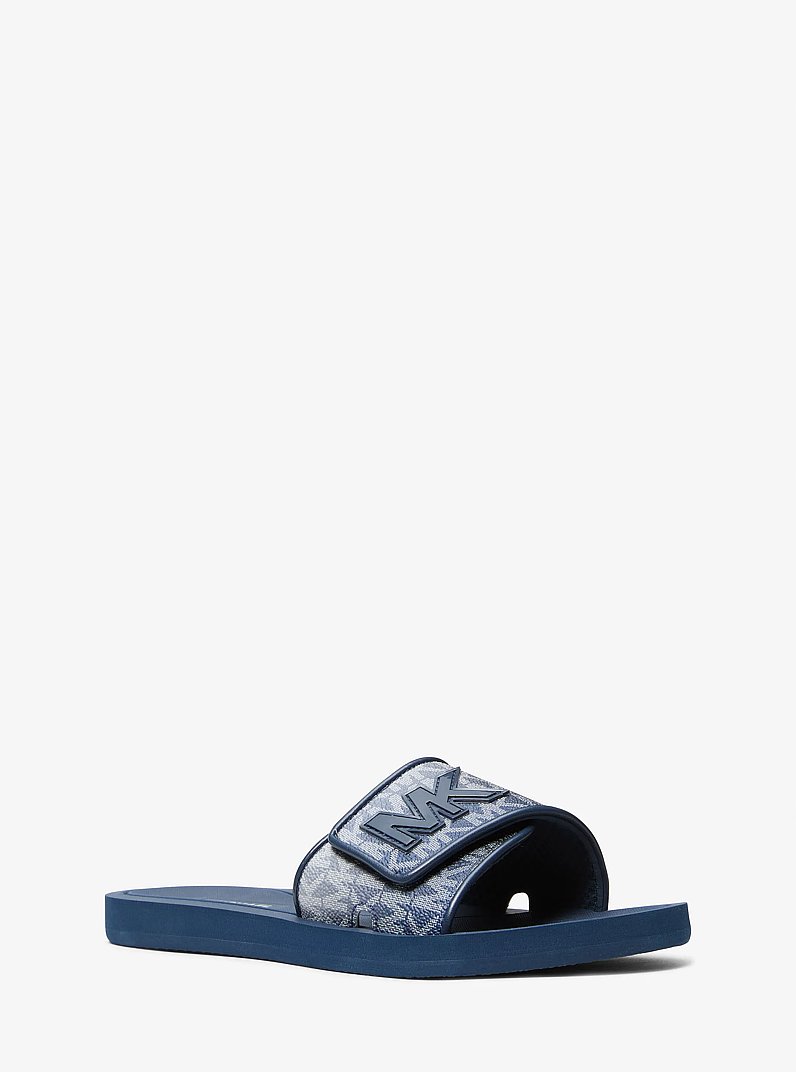 Palmer Ombr&eacute; Signature Logo Slide Sandal in NAVY MULTI | Michael Kors