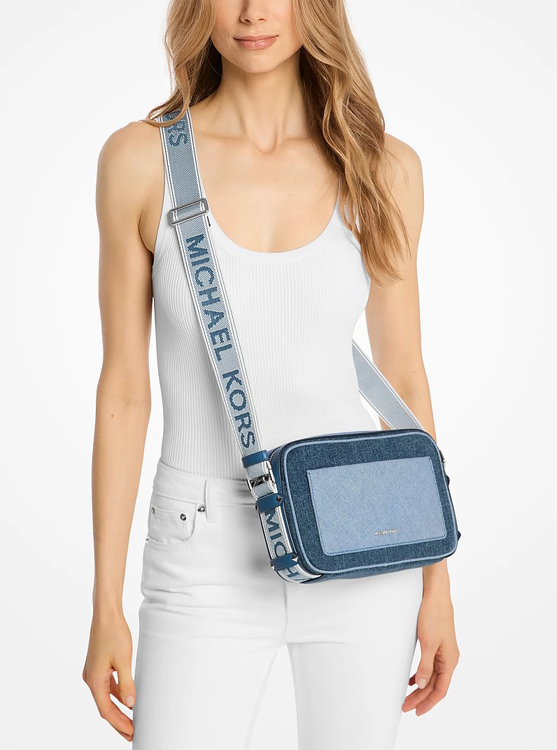 Maeve Large Two-Tone Denim Crossbody Bag in UNION WASH MULTI | Michael Kors