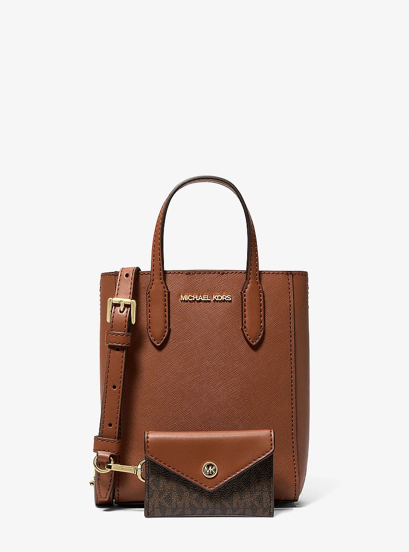 Vincent Extra-Small Saffiano Leather Crossbody Bag With Logo Card
