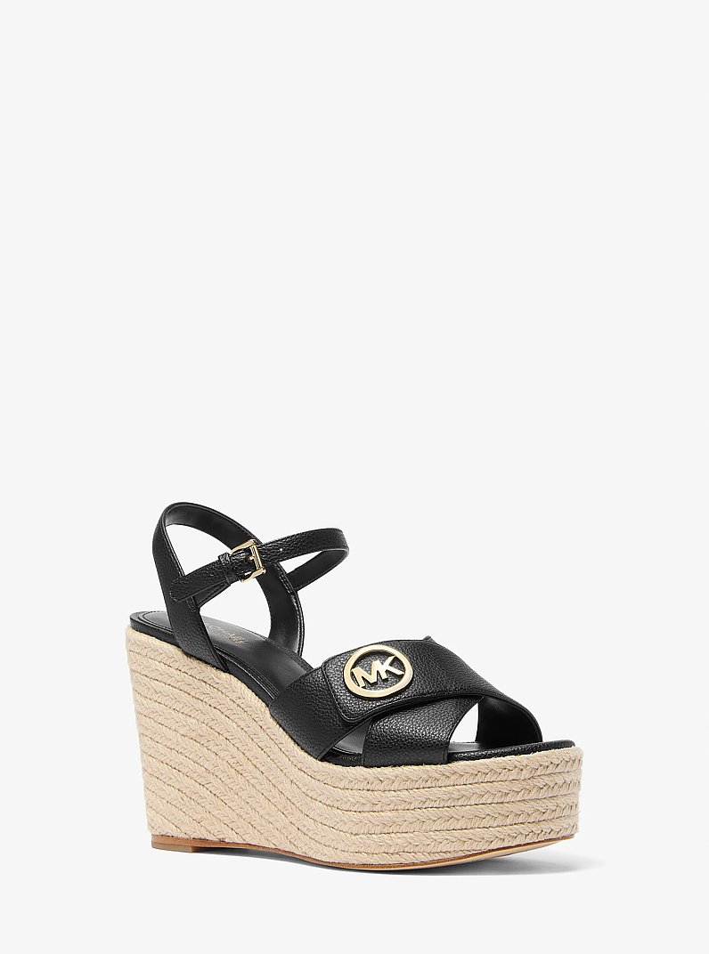 Hannah Wedge Sandal in BLACK | Michael Kors