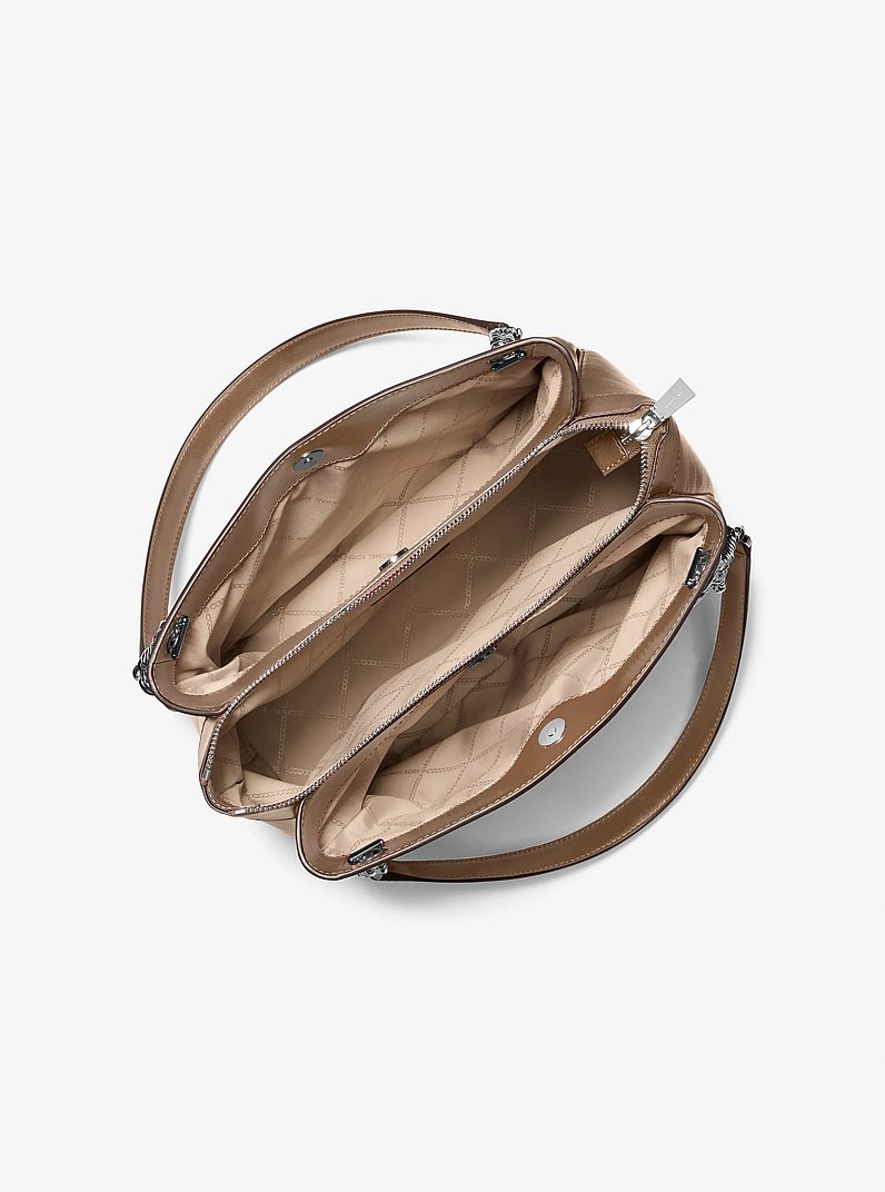 Susan Medium Quilted Leather Tote Bag in DRIFTWOOD | Michael Kors
