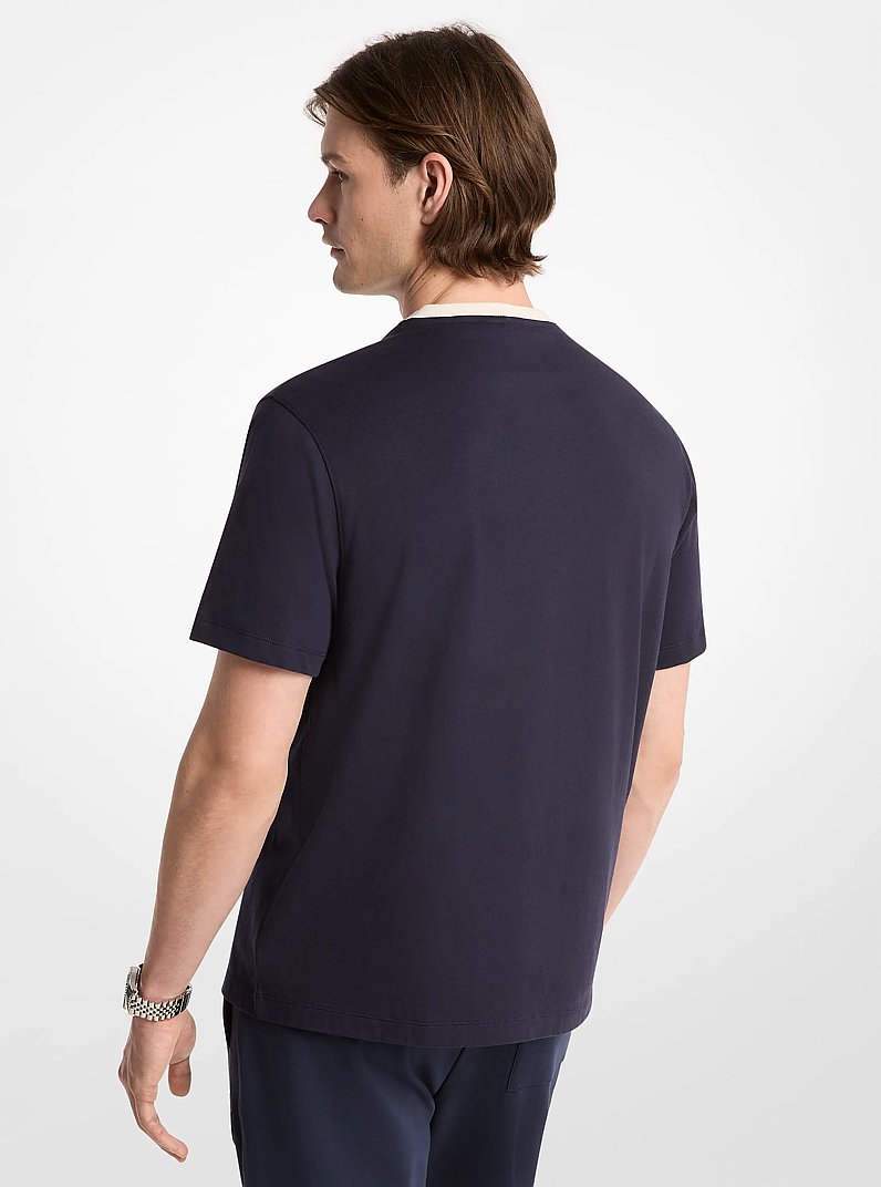 T-shirt universitaire en jersey de coton KORS in MINUIT | Michael Kors