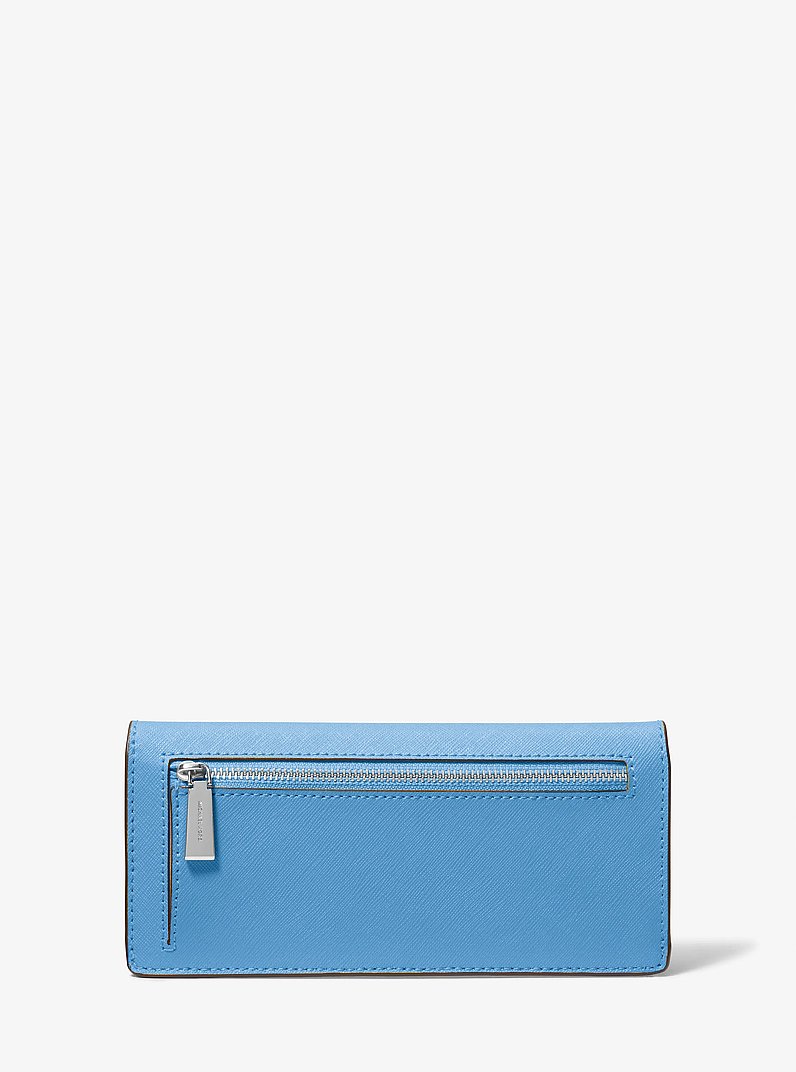 Billetera Jet Set grande de piel Saffiano con cierre a presi&oacute;n in PAC&Iacute;FICO SUR | Michael Kors